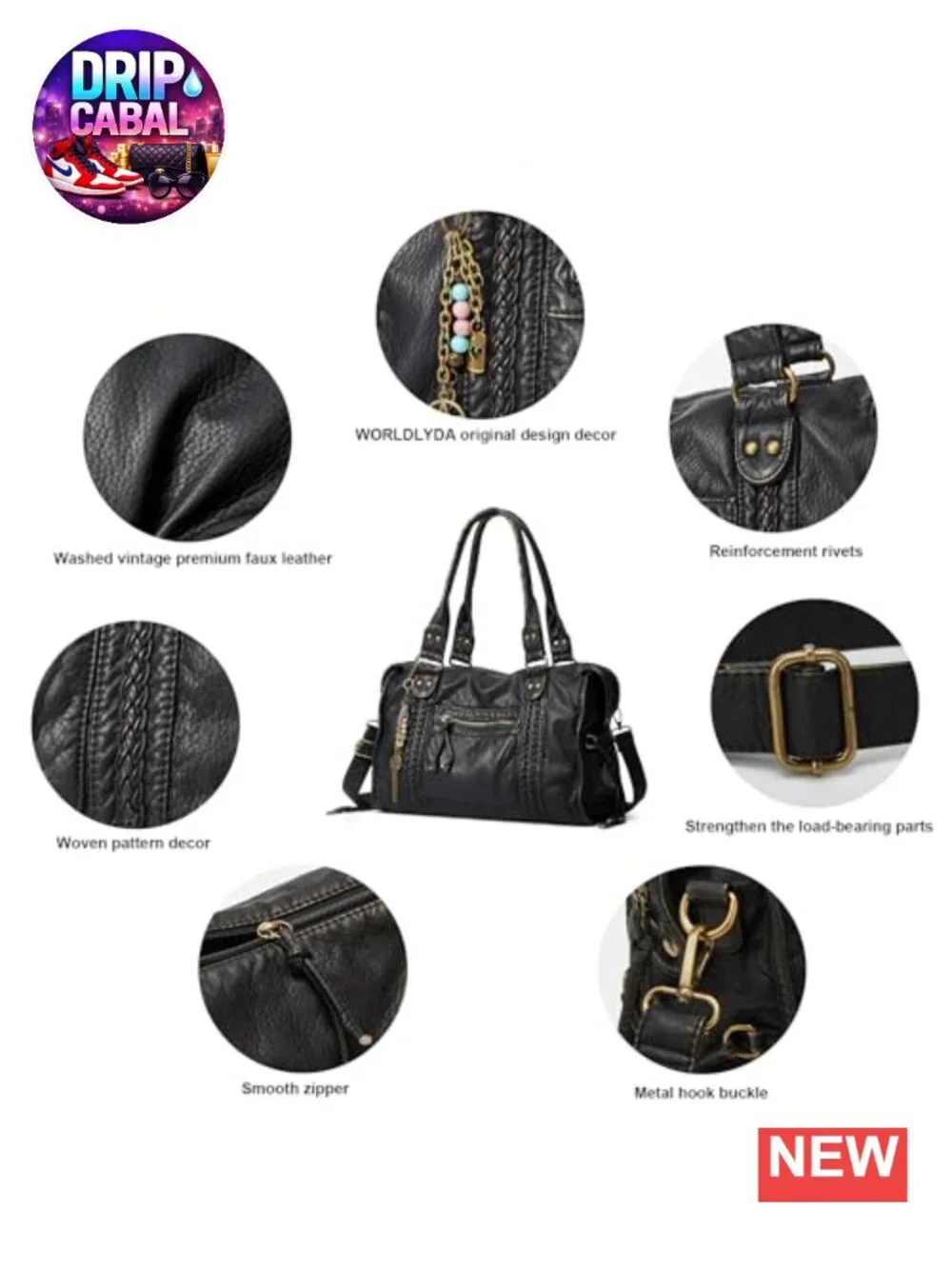 Womens Crossbody Bag Hobo Tote Soft Faux Leather Vintage Y2K Purse Shoulder